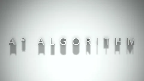 A  algorithm 3D title animation white text on a white background Stock-Footage 299644778