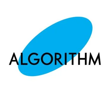 Algorithm advertising sticker Stock Illustration