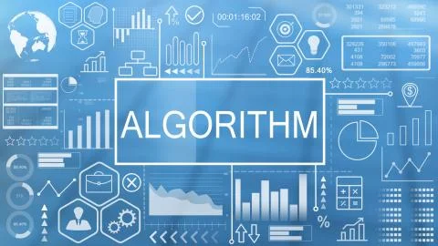 Algorithm, Animated Typography 스톡 일러스트