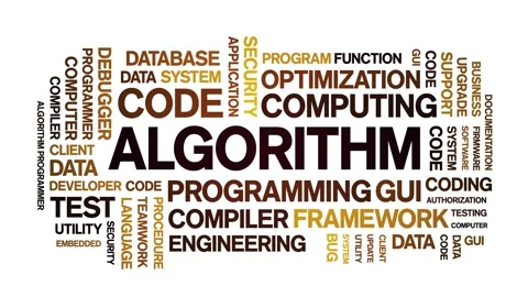 Algorithm animated word cloud,animation text kinetic typography seamless loop. 動画素材 190254025