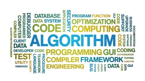 Algorithm animated word cloud,animation text kinetic typography seamless loop. 動画素材 190254513