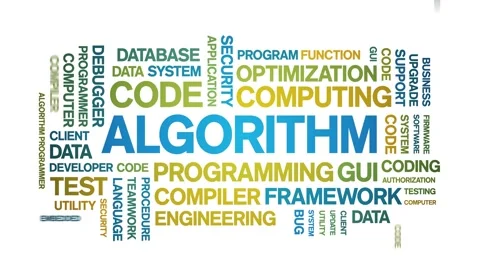 Algorithm animated word cloud,animation text kinetic typography seamless loop. 動画素材 190254645