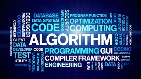 Algorithm animated word cloud,animation ... | Stock Video | Pond5