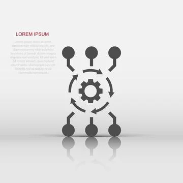 Algorithm api software vector icon in flat style. Business gear with arrow .. Stock-Illustration
