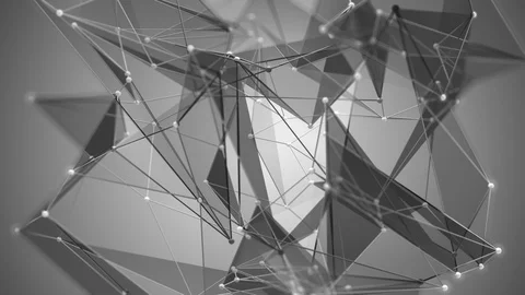 Algorithm artificial neural network abstract geometric design Video stock 114849496