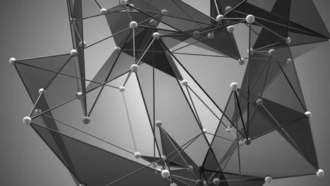 Algorithm artificial neural network abstract geometric design Stock Footage 114852723