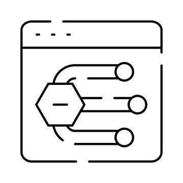 Algorithm automation process on web interface diagram Stock Illustration