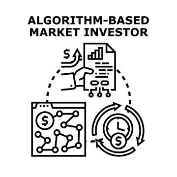 Algorithm based market investor digital strategy planning Stock Illustration
