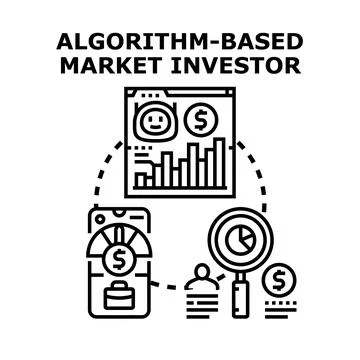 Algorithm based market investor using data analysis for trading Stock-Illustration