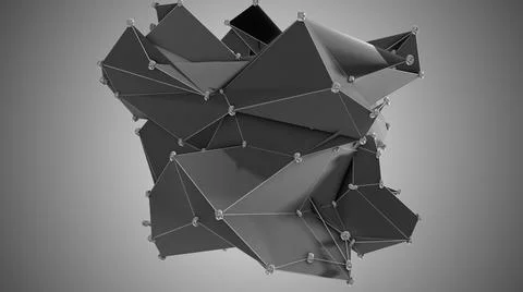 Algorithm Big data and cloud computing organic shape generation - 3D render Stock Illustration