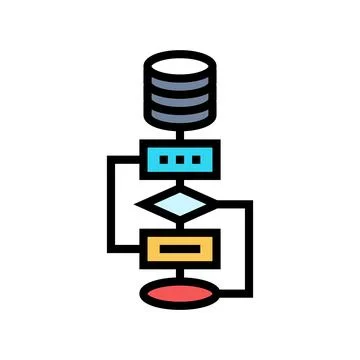 Algorithm big data color icon vector illustration 스톡 일러스트