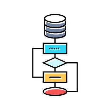 Algorithm big data color icon vector illustration Stockillustratie