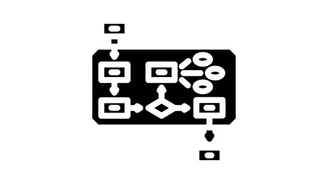 Algorithm big data glyph icon animation Video stock 326736049