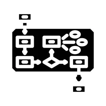 Algorithm big data glyph icon vector illustration Stock Illustration