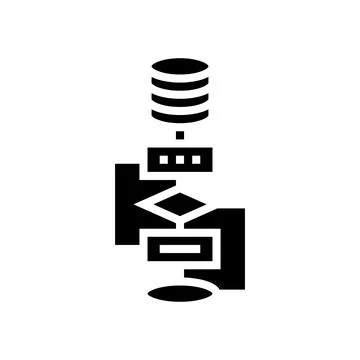 Algorithm big data glyph icon vector illustration Stock Illustration