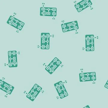 Algorithm big data glyph vector seamless pattern Illustrazione stock