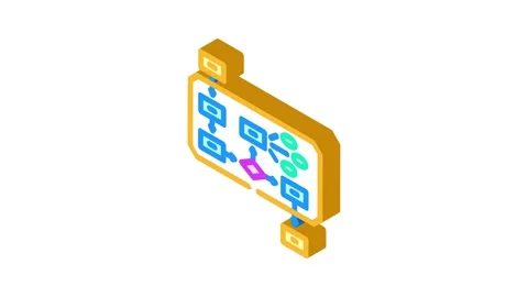 Algorithm big data isometric icon animation Vídeo Stock 327281024