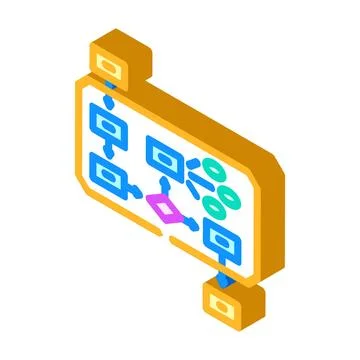 Algorithm big data isometric icon vector illustration イラスト素材