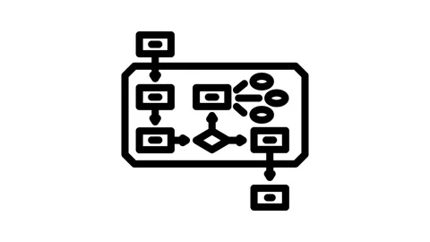 Algorithm big data line icon animation 스톡 동영상 326752073