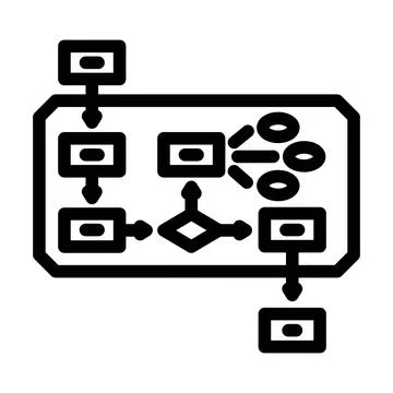 Algorithm big data line icon vector illustration 库存插图