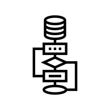 Algorithm big data line icon vector illustration Stockillustratie