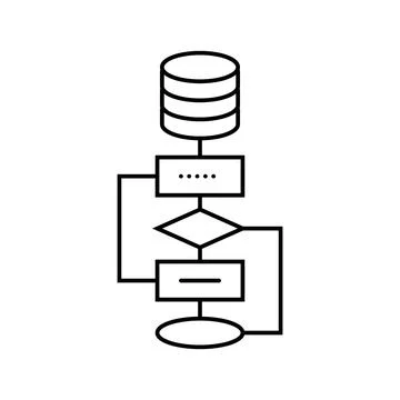 Algorithm big data line icon vector illustration Stock Illustration