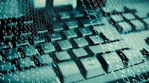 Algorithm binary code, cyber security digital big data Stock Footage 98120897