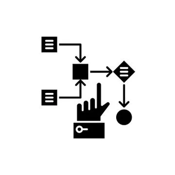 Algorithm black icon, vector sign on isolated background. Algorithm concept Stock Illustration