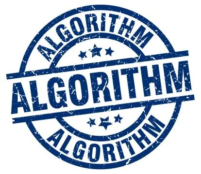 Algorithm blue round grunge stamp イラスト素材