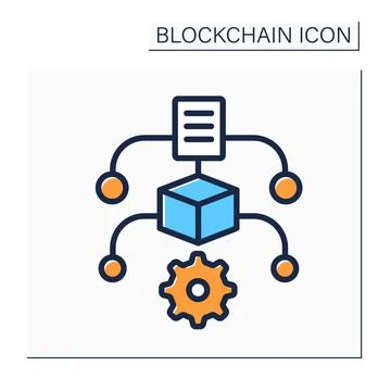 Algorithm color icon Stock Illustration