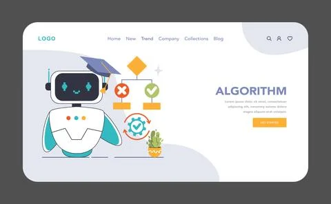 Algorithm concept. Flat vector illustration Stockillustratie