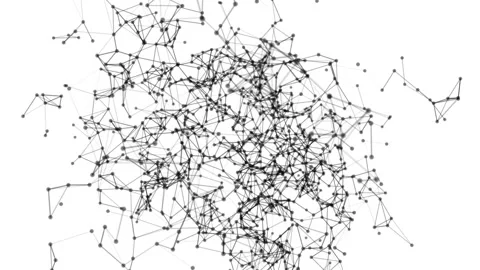 Algorithm of connected lines exploring science behind neural networks Stock Footage 315118817
