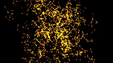 Algorithm of connected lines exploring science behind neural networks Stock Footage 315119013
