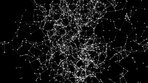 Algorithm of connected lines exploring science behind neural networks Video stock 315377176