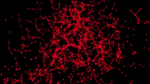 Algorithm of connected lines exploring science behind neural networks Video stock 316725524