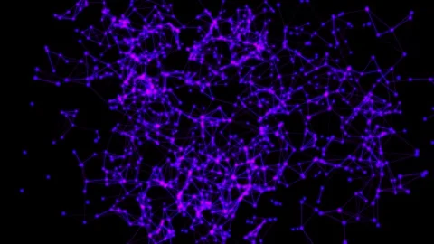 Algorithm of connected lines exploring science behind neural networks Stock-Footage 318576645