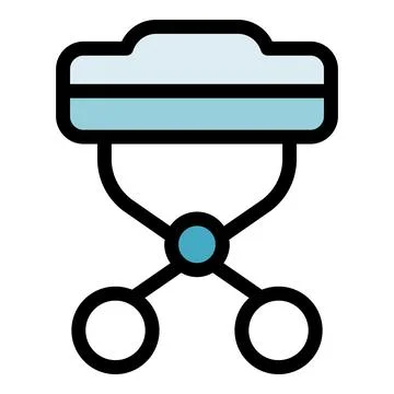 Algorithm creating new connections with data processing and analysis Stock Illustration