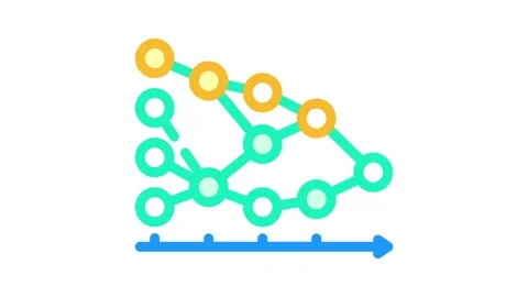 Algorithm data science color icon animation Stock Footage 227554867
