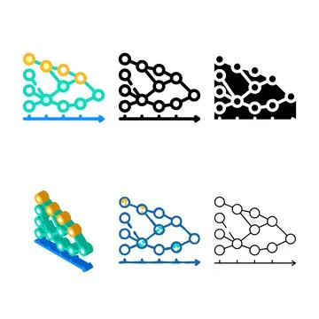Algorithm data science color modern icon vector 库存插图