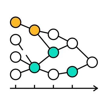 Algorithm data science icon color illustration Stock Illustration