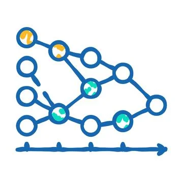 Algorithm data science icon doodle illustration イラスト素材