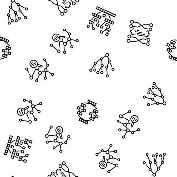 Algorithm data technology ai seamless pattern vector Illustrazione stock