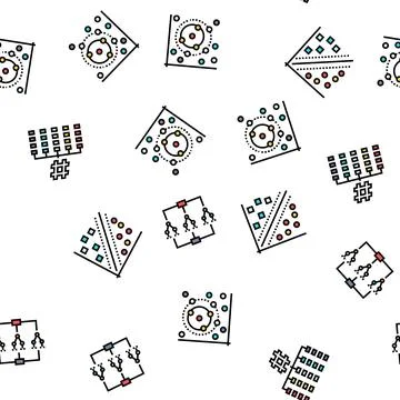 Algorithm data technology ai seamless pattern vector Stockillustratie
