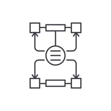 Algorithm of decisions line icon concept. Algorithm of decisions vector linear Illustrazione stock