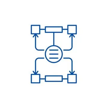 Algorithm of decisions line icon concept. Algorithm of decisions flat vector Stock Illustration