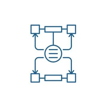 Algorithm of decisions line icon concept. Algorithm of decisions flat vector Stock Illustration
