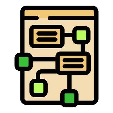 Algorithm developing showing connections and data flowing Stock Illustration