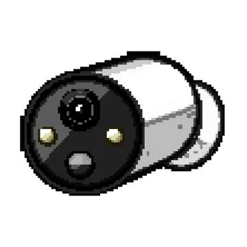 Algorithm facial recognition camera pixel art vector illustration Stock Illustration