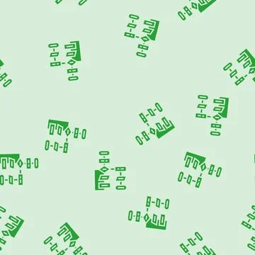 Algorithm flowchart ai integration glyph seamless pattern Illustrazione stock