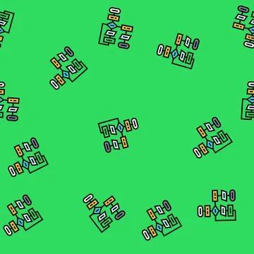 Algorithm flowchart ai integration vector seamless pattern Illustrazione stock